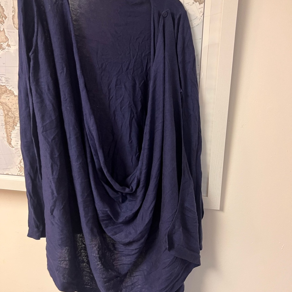 Navy Draped Open Cardigan - maternity